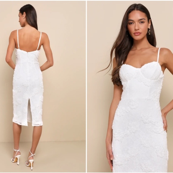 Lulu's Elegant White Lace Dress - Picture 4 of 5